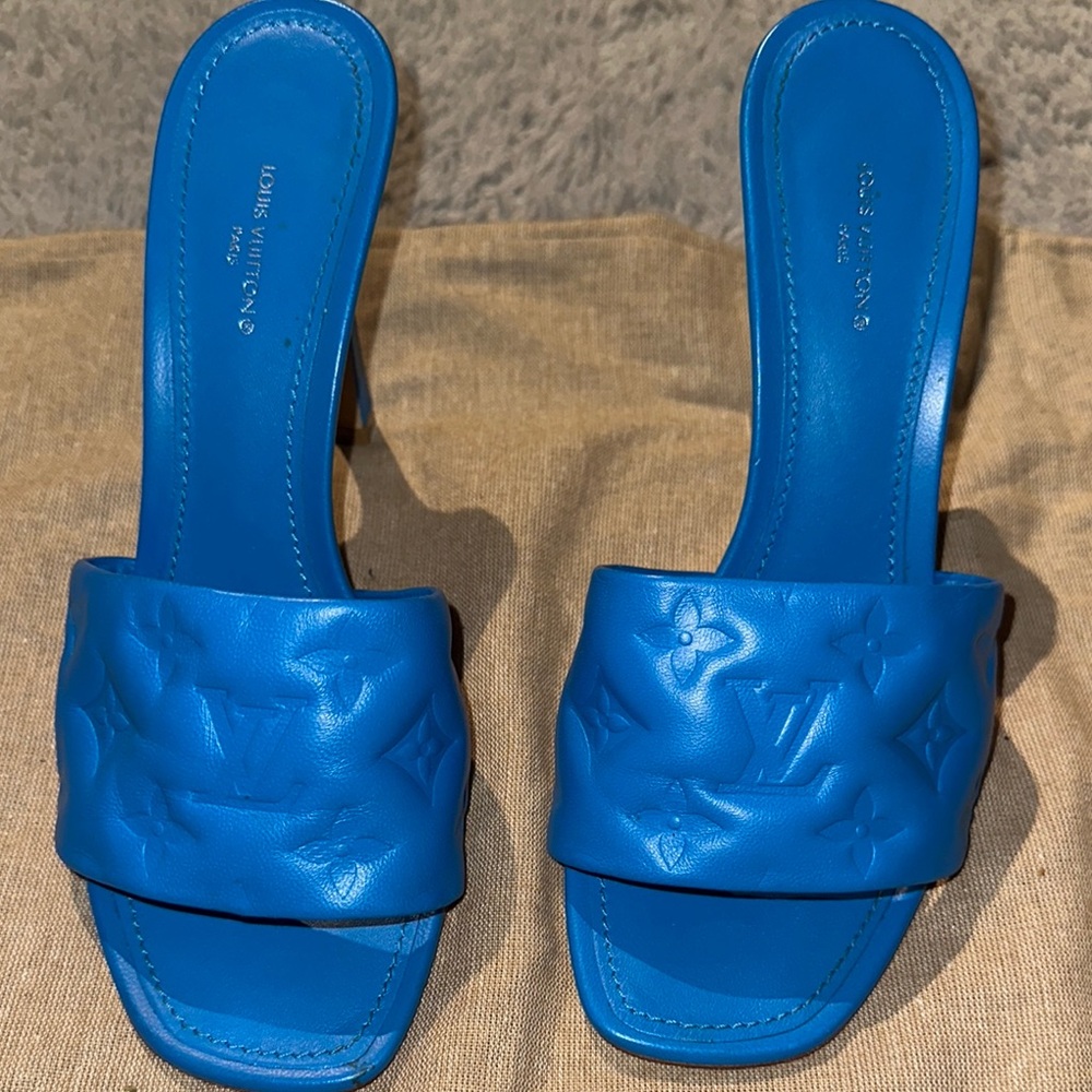 Louis Vuitton Blue Mules for Casual Elegance